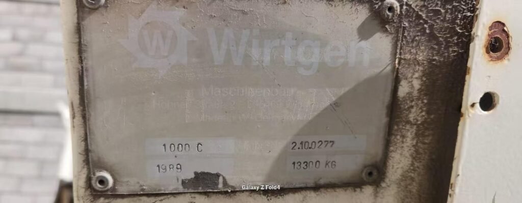 wirtgen 1000C nameplate